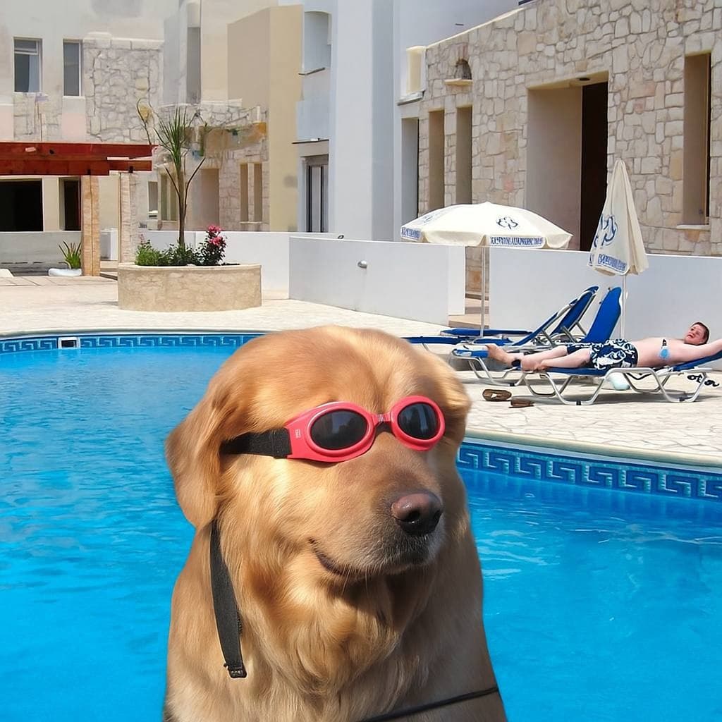 Dog in the pool